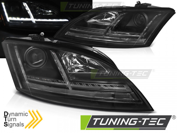 LED Tagfahrlicht Design Scheinwerfer für Audi TT 8J 06-10 schwarz